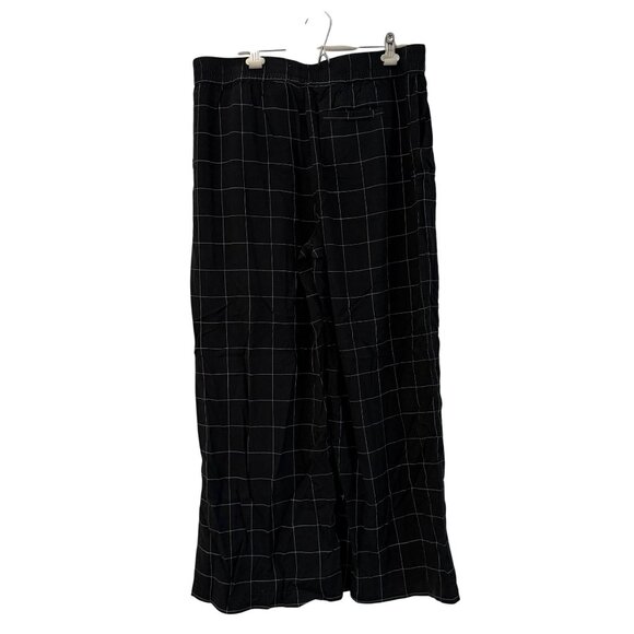 Marine Layer Womens Black Windowpane Wide Leg Tencel Pants Size XLarge - Picture 5 of 5